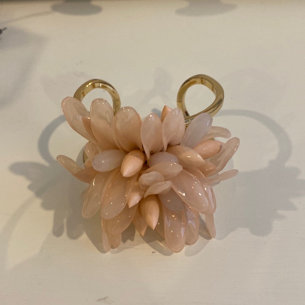 Blush flower cuff bracelet